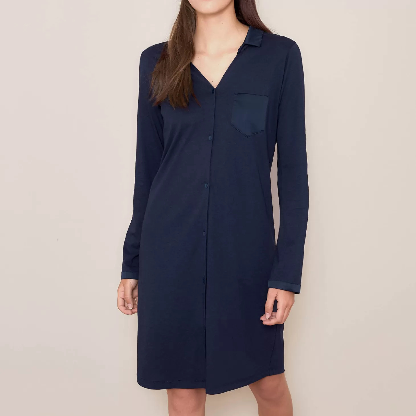 Laurence Tavernier Chemise De Nuit Boutonnee En Coton Et Modal-Femme Chemise De Nuit