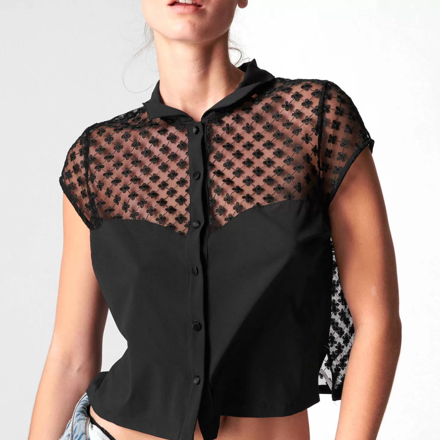 Simone Pérèle Chemise Manches Courtes Simone By Sp-Femme Caraco Et Top