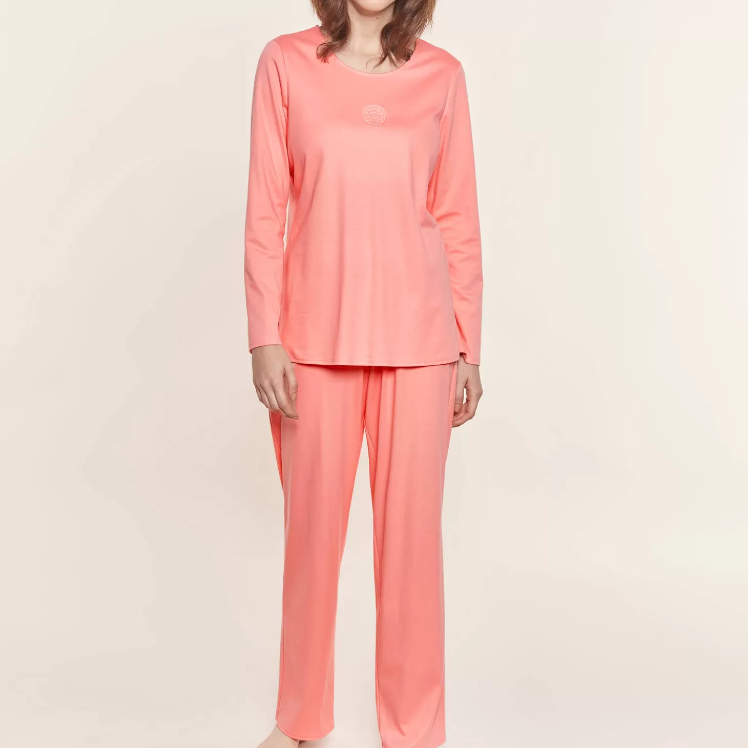 Féraud Pyjama Col Rond En Coton-Femme Pyjama