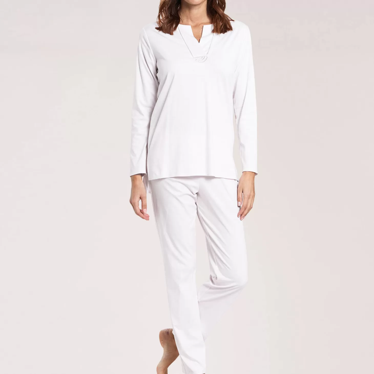 Féraud Pyjama Col V En Coton-Femme Pyjama