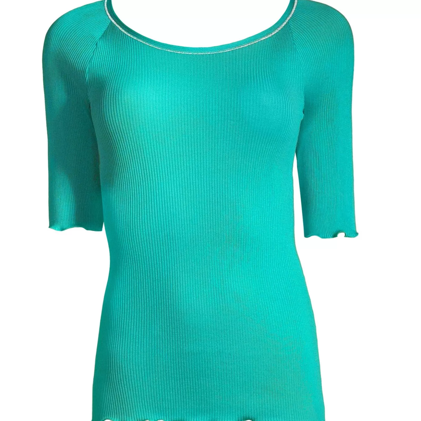 Oscalito Top Manches 3/4 Fil Lurex En Coton Fil D'Ecosse-Femme Caraco Et Top